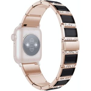 Xingyao-serie tweekleurige stalen band voor Apple Watch Series 6 & SE & 5 & 4 44mm / 3 & 2 & 1 42mm (Goud+Zwart)