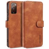 Voor Samsung Galaxy S20 FE DG. MING Retro Oil Side Horizontale Flip Case met Holder & Card Slots & Wallet(Brown)