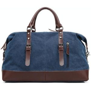 AUGUR 2012 Portable Casual Canvas Travel Handtas Bagage Schouder Crossby Bag (Donkerblauw)