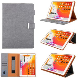 Voor iPad Mini 1/2/3/4/5 Business stijl horizontale Flip lederen draagtas met houder & kaartsleuf & fotolijstjes & portemonnee & hand riem & slaap/Wake-up functie (grijs)