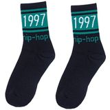 3 paar straat beat retro hip hop eenvoudige buis sokken sport skateboard sokken  grootte: One size (zwart)