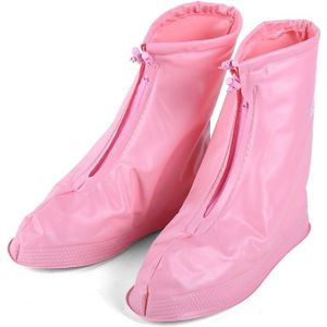 Mode kinderen PVC antislip-waterdichte dik-zolen Cover schoenmaat: L (roze)