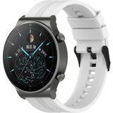 Voor Huawei Watch GT 2 Pro Siliconen vervangende band horlogeband met zwarte stalen gesp (wit)