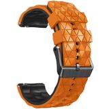 Voor Samsung Gear S3 Classic 22 mm voetbalpatroon tweekleurige siliconen band (oranje + zwart)