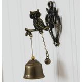 Retro vintage stijl dierlijke deurbel metaal ijzeren klok wind klokken hangende ornament (uil)