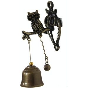 Retro vintage stijl dierlijke deurbel metaal ijzeren klok wind klokken hangende ornament (uil)