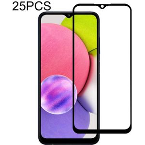 Voor Samsung Galaxy A03S 25 Stks Volledige Lijm Volledige Cover Screen Protector Gehard Glass Film