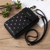 Bedrukte telefoontas bloemen vrouw multifunctionele crossbody tas multi-kaart schoudertas