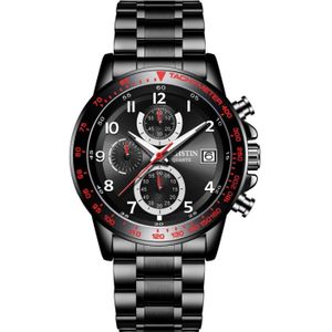 OCHSTIN 6112 mannen multi functie horloge mode sport zakelijke kalender lichtgevende mannen horloge quartz horloge stalen horloge (zwart)