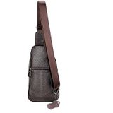 6076 Casual Genuine Leather Crossbody Chest Bag For Men and Women(Coffee)