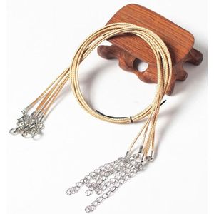 100 PCS Crystal Pendant Necklace Rope Jewelry Lanyard(Khaki)