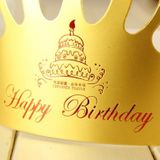 50 PCS Crown Birthday Hat Kinderen Adult Birthday Party Cartoon Decoratie Papieren Hoed (Rode kaart)