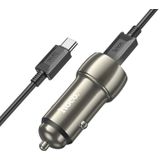 hoco Z48 Tough 40W dubbele USB-C / Type-C-autolader met Type-C naar Type-C-kabel