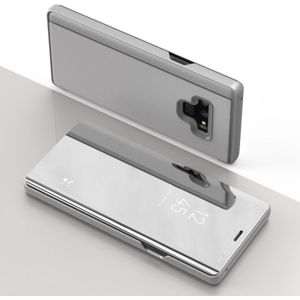 Spiegel Clear View horizontale Flip PU lederen case voor Galaxy Note 9  met houder (zilver)