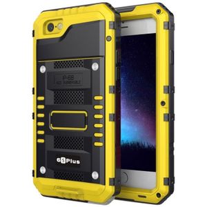 Waterdichte stofdichte schokbestendige zink legering + siliconen case voor iPhone 6 plus & 6s plus (geel)