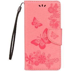 Voor Huawei Mate 10 Vintage relif bloemen vlinder patroon horizontale Flip lederen draagtas met kaartslot & houder & portemonnee & Lanyard (roze)