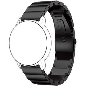 22mm Voor Huawei Watch GT2e GT2 46mm Een platte gesp roestvrijstalen band (zwart)