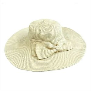 Meisjes grote brede rand Vintage Floppy zomer strandsporten Cap stro hoed zomer reizen Hat(Beige)