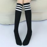 Hoge knie sokken strepen katoen sport school Skate lange sokken voor kinderen (zwart + witte strook)