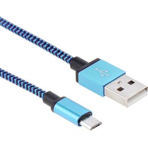 2m Geweven stijl Micro USB to USB 2.0 Data / Lader Kabel  Voor Samsung Galaxy S6 / S5 / S IV / Note 5 / Note 5 Edge  HTC  Sony(blauw)