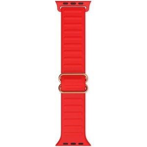 Japanese Word Buckle Silicone Replacement Watchband For Apple Watch Series 6 & SE & 5 & 4 40mm / 3 & 2 & 1 38mm(Red)