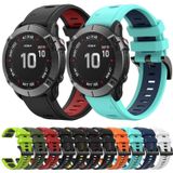 Voor Garmin Fenix 6 GPS 22 mm tweekleurige sport siliconen horlogeband (oranje + zwart)