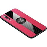 Voor Huawei P20 Pro XINLI stiksels doek Textue schokbestendig TPU beschermhoes met ring houder (rood)