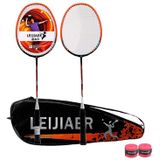 LEIJIAER 8501 Carbon Composite Badminton Racket + 3 Sweatbands Set voor volwassenen