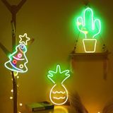 LED Acryl Transparant Achterpaneel Neon Licht Vakantie Decoratie Lamp (Cactus)