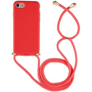 Voor iPhone 8 / 7 TPU Anti-Fall Mobiele Telefoon Case Met Lanyard (Rood)