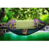 Outdoor Camping Mosquito-Proof Shade Hangmat Parachute Doek Bedrukte Klamboe Hangmat  Afmeting: 275x145cm (Maple Leaf)