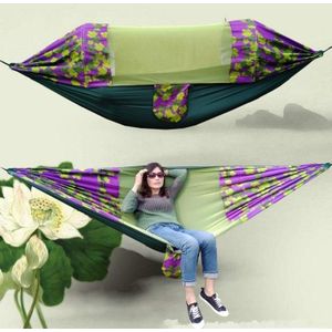 Outdoor Camping Mosquito-Proof Shade Hangmat Parachute Doek Bedrukte Klamboe Hangmat  Afmeting: 275x145cm (Maple Leaf)