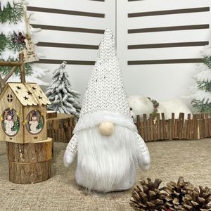 Kerstversiering Raam decoraties voor faceless ouderen poppen decoratieve poppen (Wit)