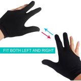 10 stuks spandex snooker Biljart Cue handschoen pool linkerhand open drie vinger snooker accessoire (zwart)