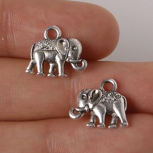 24 stuks zink legering antiek zilver olifant DIY bedels Hangers