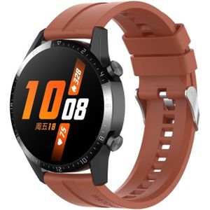 Voor Huawei Watch Buds / Watch 3 Pro Nieuwe 22 mm siliconen zilveren gesp horlogeband (cabernet oranje)