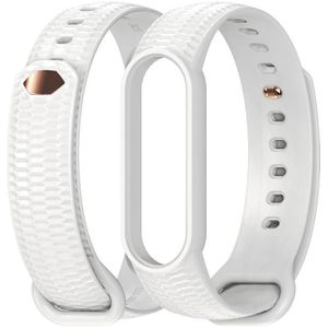 For Xiaomi Mi Band 6 / 5 Mijobs Solid Color Honeycomb Silicone Watch Band(White)