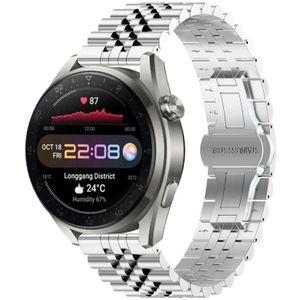 Voor Huawei Watch3 Pro New Five Bull halfronde roestvrijstalen horlogeband + riemverwijderingsgereedschap