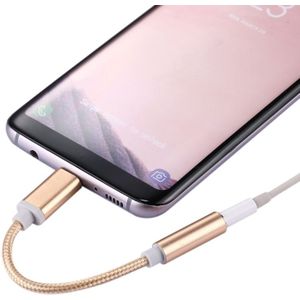 USB-C / Type-C Male naar 3.5mm Female golf structuur Audio Adapter voor Samsung Galaxy S8 & S8 PLUS / LG G6 / Huawei P10 & P10 Plus / Oneplus 5 / Xiaomi Mi6 & Max 2 / en andere Smartphones  Oplaadbare apparaten  Lengte: over 10cm(Goud)