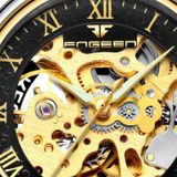 FNGEEN 8866 Heren Waterdicht horloge Mode dubbelzijdige holle automatische mechanische horloge (witte stalen witte oppervlak)