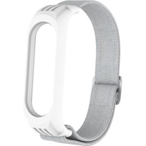 Voor Xiaomi Mi Band 3 / 4 / 5 Twill 8-vormige Gesp Elastische Vervanging Riem Watchband (Seashell White)
