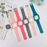 Voor Fitbit Versa 3 3D Silicon integrated Replacement Strap Watchband(Wit)