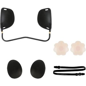 XD00001 Molding Silicone Tepel Sticker Frontless BH Verstelbare Anti-sag Push-up BH Kit (W-type Zwart)