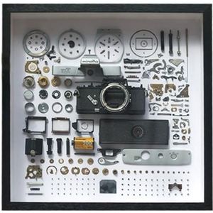 Niet-werkende display 3D mechanische film camera vierkante foto frame montage demonteren specimen frame  model: stijl 5  willekeurige camera model levering