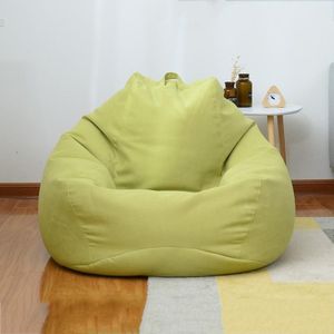 Lazy Sofa Zitzak Stoel stoffen bekleding  afmeting: 90x110cm (matcha groen)