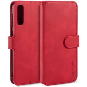 Voor Galaxy A30s/A50s DG. MING retro olie kant horizontale flip case met houder & kaartsleuven & portemonnee (rood)