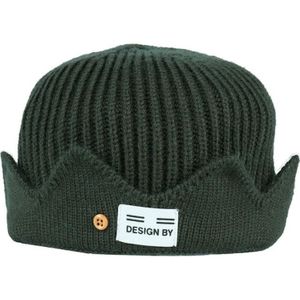 Unisex herfst en winter College Wind kroon brei hoed  muts grootte: One size (Army Green)
