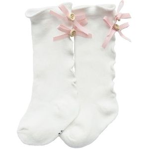 Baby Cute High Knee Fungus Lace Bow Socks  Size:XL(Wit)