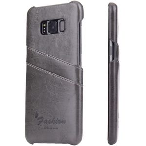 Fierre Shann Retro olie Wax textuur PU lederen Case voor Galaxy S8 PLUS / G9550  met Slots(Black) van de kaart