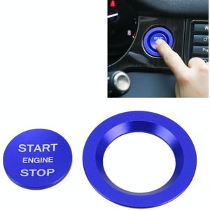 Auto Motor Start Key Push Button Ring Trim Metalen Sticker Decoratie voor Land Rover / Jaguar (Blauw)